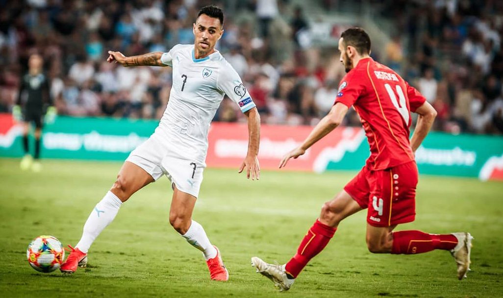 ערן זהבי במדי נבחרת ישראל מול צפון מקדוניה, 5 לספטמבר 2019 (קרדיט: ההתאחדות לכדורגל בישראל)