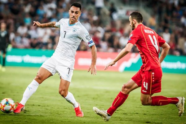 ערן זהבי במדי נבחרת ישראל מול צפון מקדוניה, 5 לספטמבר 2019 (קרדיט: ההתאחדות לכדורגל בישראל)
