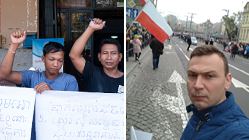 מארק שימצ'ק פעיל איגוד מקצועי בפולין ומחאת עובדי המקדש בקמבודיה (מתוך אתר Labourstart)