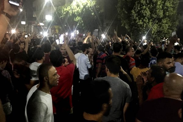 המונים בהפגנה בקהיר נגד השלטון המצרי 21 בספטמבר, 2019 (צילום: AP Photo/Nariman El-Mofty).