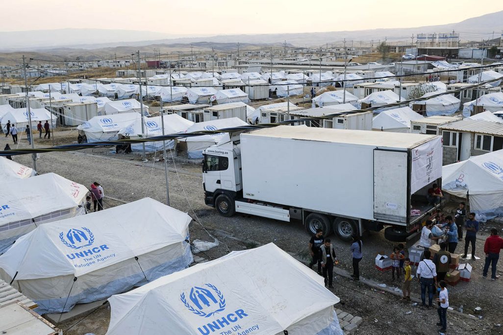 DOHUK, IRAQ - OCTOBER 17: Preparations are underway to ready the Badarash IDP camp for Syrian refugees who are fleeing the Turkish incursion in Rojava, so far more than 800 have arrived at the facility on October 17, 2019 in Dohuk, Iraq. More than 1000 refugees have arrived in Northern Iraq since the beginning of the conflict, with many saying they paid to be smuggled through the Syrian boarder. (Photo by Byron Smith/Getty Images)