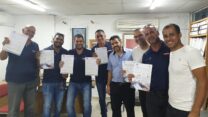 חברי ועד הפעולה בחברת טלדור. (צילום: אגף הדוברות בהסתדרות)