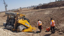 אתר התאונה בה נהרג נער בן 12 בביר הדאג' (צילום: הקבוצה למאבק בתאונות בניין ותעשייה)