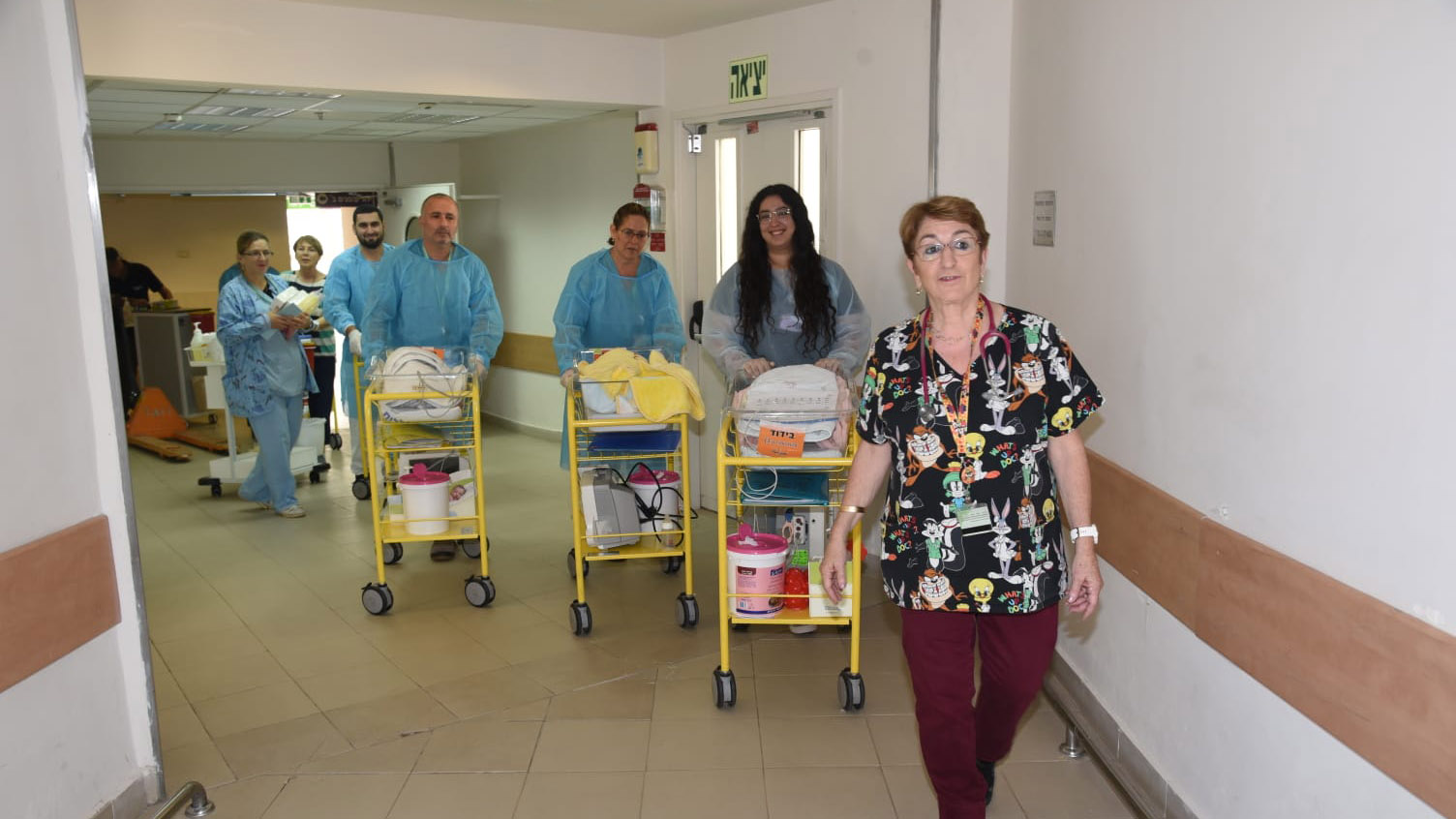 Preparations at Soroka Medical Centre, Beer Sheva, in light of current security situation. Infants being transferred to fortified areas. November 12, 2019. Credit: Soroka Hospital