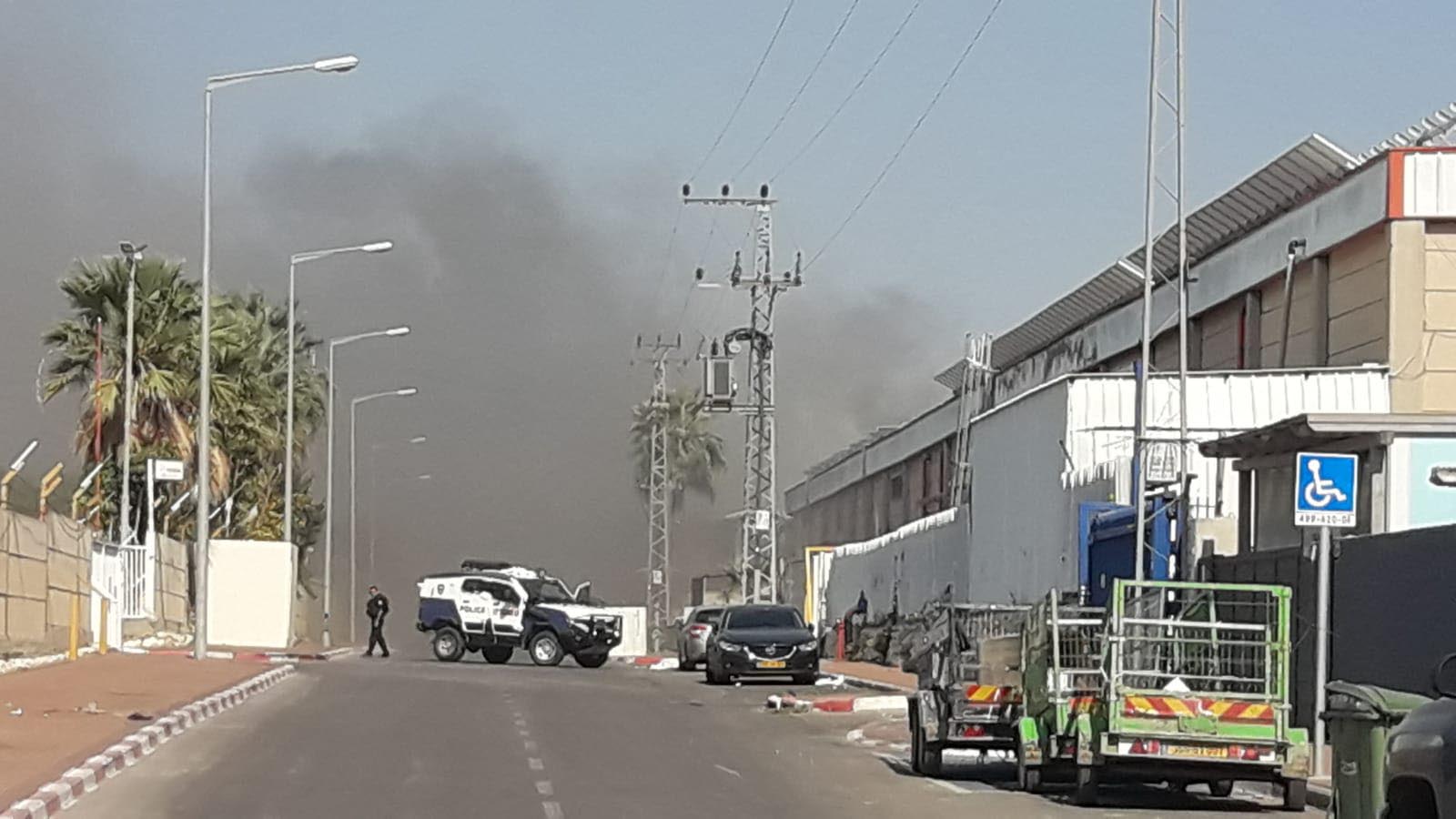 שריפה במפעל בשדרות, בעקבות פגיעת רקטה 12 בנובמבר 2019