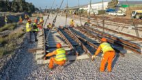 עבודות תשתית של רכבת ישראל בנתניה (צילום ארכיון: CloudView- צילומי אוויר; רכבת ישראל)