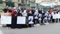 נשות מרחב נצרת בנעמת בהפגנה נגד אלימות כלפי נשים. צילום: מרחב נצרת