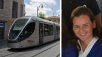 תמר פניגשטיין ז"ל והרכבת הקלה בירושלים (צילום: שערי צדק | יונתן זינדל/פלאש90)