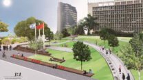 תכנון גינת ההסתדרות שתוקם ברחבת בית ההסתדרות (צילום: באדיבות חוי ליבנה)