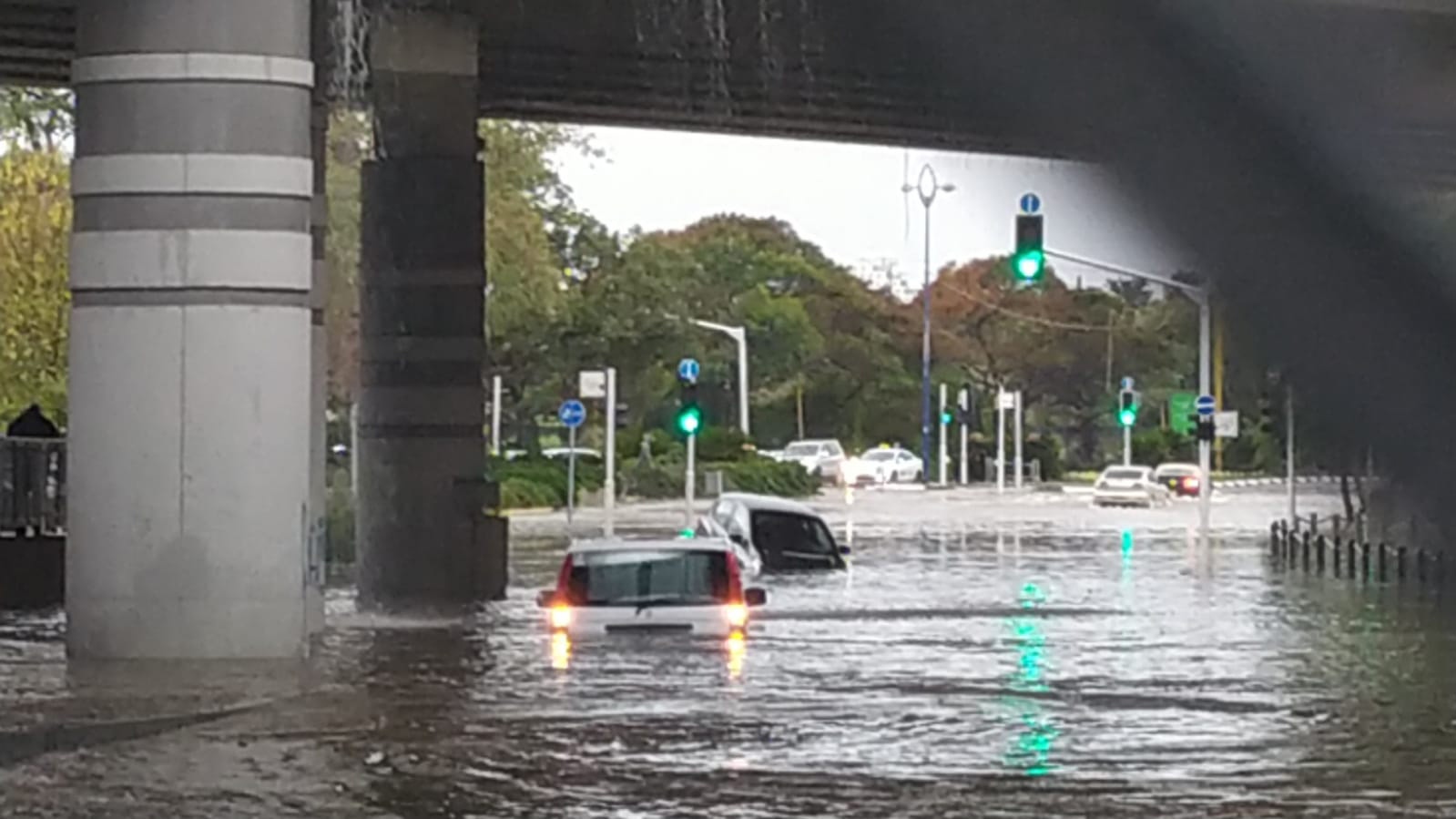 Flooding in Tel Aviv following extreme rainfall (Photo: Flash 90)