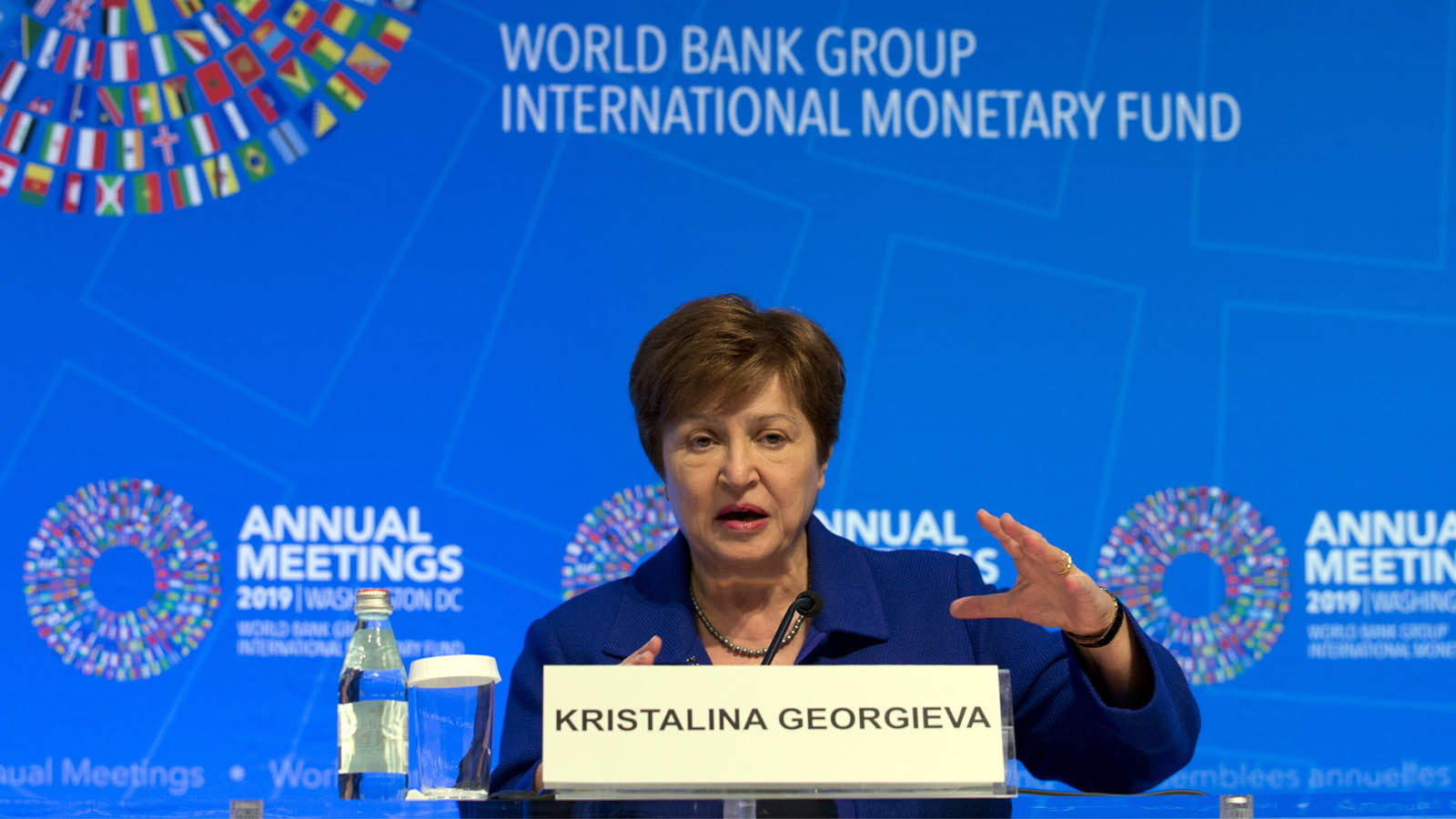 יו&quot;ר קרן המטבע הבינלאומי קריסטלינה גורגייבה (AP Photo/Jose Luis Magana)