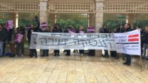 הפגנת הקואליציה להעסקה ישירה באוניברסיטת בן גוריון. (צילום באדיבות הקואליציה)