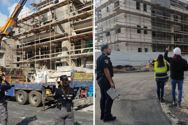מנהל הבטיחות במשרד העבודה סגר 12 אתרי בנייה בצווי בטיחות בעיר מודיעין השבוע במסגרת מבצע אכיפה משולב (צילום: דוברות מנהל הבטיחות)