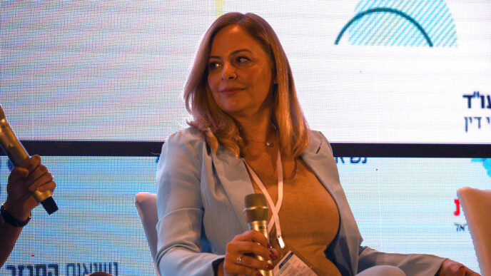 Hagit Pe'er, head of Na'amat, Israel's largest women's group, at the Histadrut's Labor Market Conference in Eilat. (Photograph: keren Shemesh)