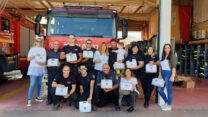 מבצע חלוקת משלוחי מנות במערך הכבאות (צילום: דוברות ההסתדרות)