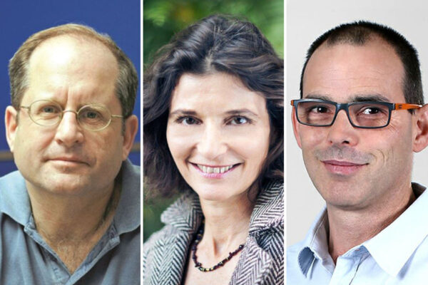 מימין: ד"ר ניר מיכאלי, ד"ר יערה בר און ופרופ' יורם הרפז (התמונות באדיבות המצולמים)