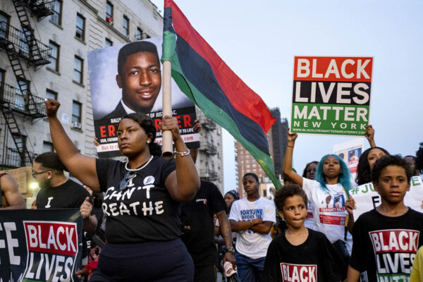 מפגיני תנועת Black Lives Matter בניו יורק (AP Photo/Craig Ruttle)