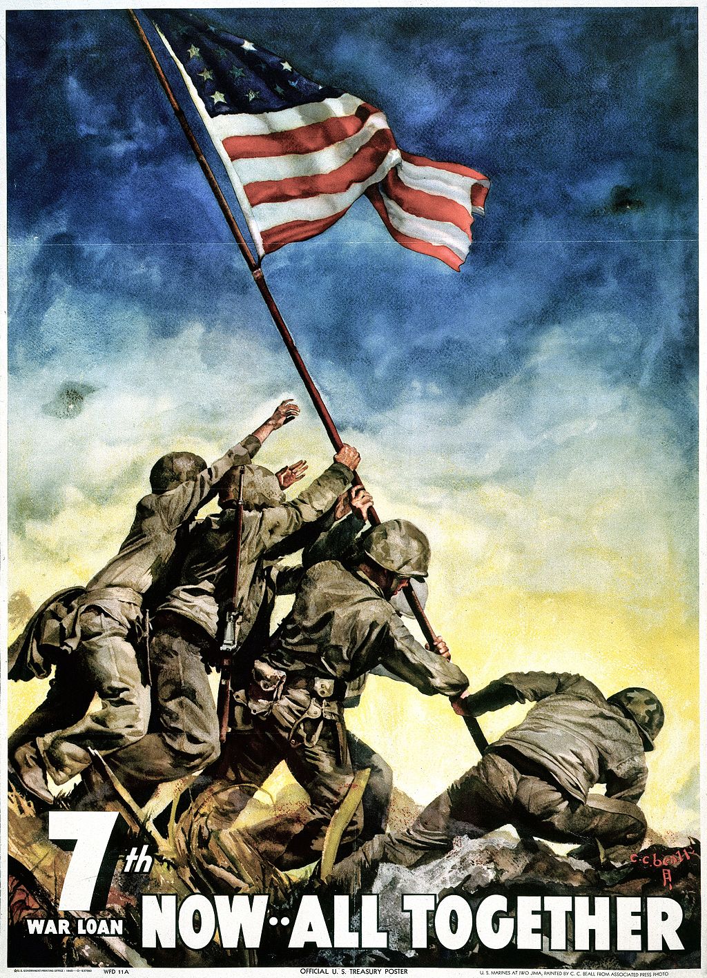 الصورة التي سوقت الحرب للأمريكيين. ملصق لتشجيع شراء سندات دين في الحرب العالمية الثانية (ويكيميديا)