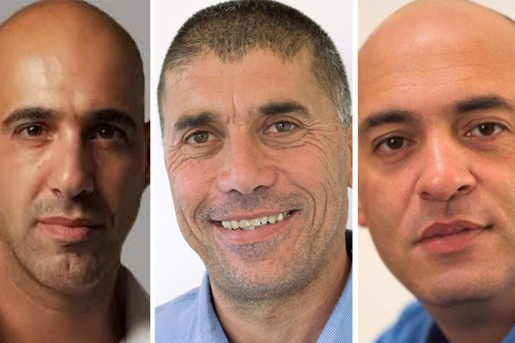 Left to right: Yehiel Shaman, Roni Raz and Ophir Harpaz, union heads at Pelephone, CAL and Clal Insurance.