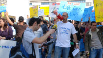 יחיאל שמן בימי הקמת ועד עובדי פלאפון (תמונה: אידן בן ישי)
