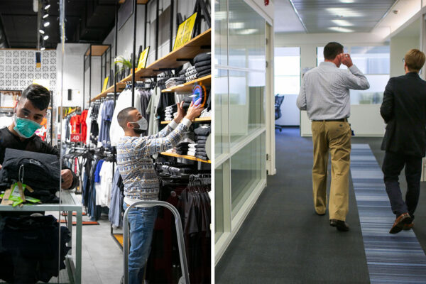 עובדים בחברת הייטק ועובדים בחברת בגדים (צילום: פלאש90)