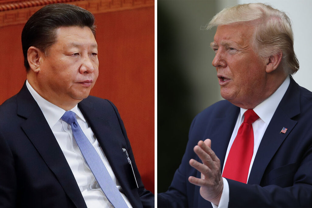 נשיא ארה"ב דונאלד טראמפ מול נשיא סין שי ג'ינפינג (Photos by Lintao Zhang, Win McNamee/Getty Images)