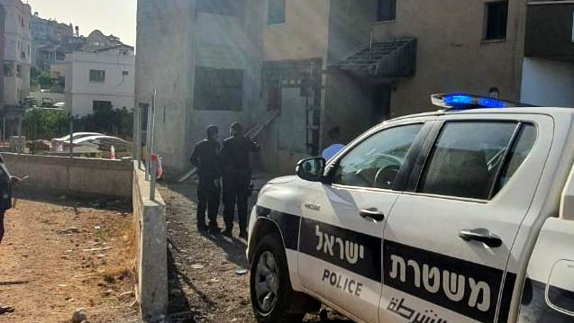 אתר בו ארעה תאונה עבודה בסכנין (צילום: משטרת ישראל)