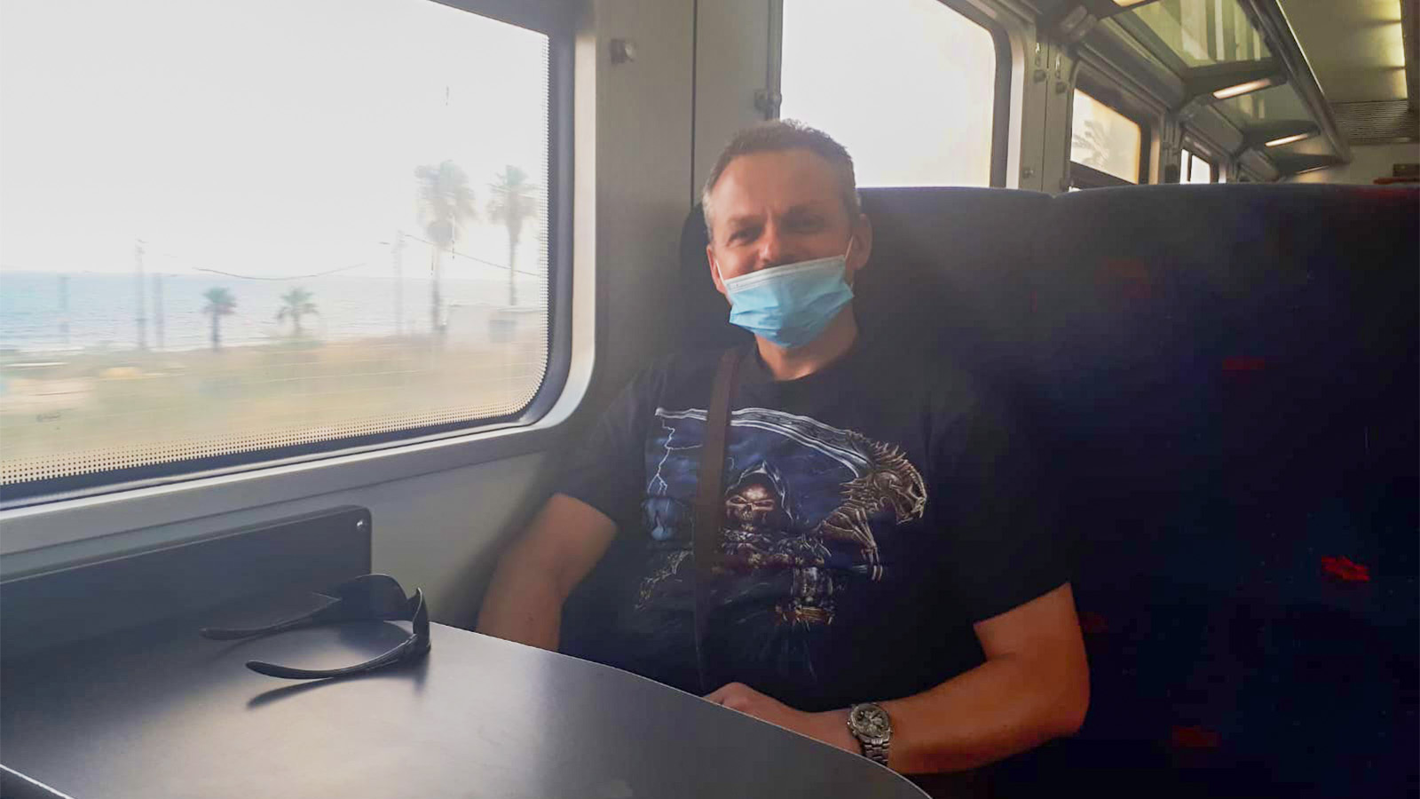 Dimitri Mordochovich on his way to Tel Aviv (Photo: Raz Rotem)