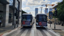 מחאת חברות ההסעה הפרטיות בתל אביב. (צילום: יח"צ)