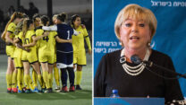 מרים פיירברג, ראשת עירית נתניה. קבוצת הכדורגל בנות נתניה (צילום: מאיר וקנין/פלאש90 | מושיק אושרי, אס"א ת"א)