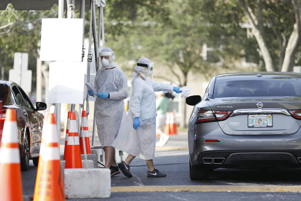בדיקות קורונה בטמפה, פלורידה, ארה"ב. 25 ביוני 2020. (Photo by Octavio Jones/Getty Images)