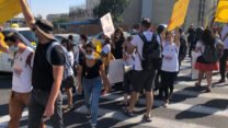 הפגנת עובדות סוציאליות בכניסה לירושלים (צילום: איגוד העו"ס)