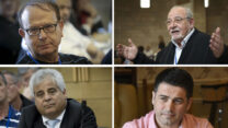 ראש עיריית רחובות רחמים מלול, ראש עיריית יקנעם סימון אלפסי, דולן אבו סלאח מג'דל שמס, ראש עיריית דימונה בני ביטון (צילמים: הדס פרוש / פלאש 90, השאם רבאח, מרים אלסטר / פלאש 90)