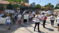 הפגנת עובדי תכנית קרב מול קריית הממשלה בתל אביב, 22 ביולי 2020 (צילום: דוברות ההסתדרות)