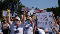 הפגנת עובדי תכנית קרב בירושלים (צילום: דוד טברסקי)