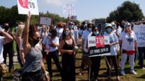 הפגנת עובדי תכנית קרב בירושלים (צילום: דוד טברסקי)