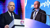 יו"ר הסתדרות המעו"ף,גיל בר טל ושר החינוך, יואב גלנט (צילום: אגף הדוברות בהסתדרות / תומר ניוברג, פלאש 90)