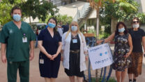 הפגנת עובדי מעבדה במרכז הרפואי שיבא, 11 באוגוסט 2020 (צילום: הסתדרות עובדי המעבדות)