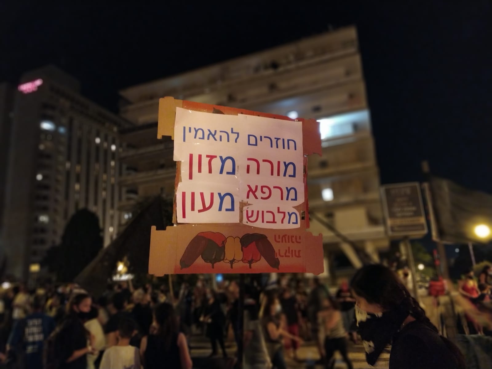 הפגנת מחאה מול מעון ראש הממשלה בירושלים, 22 באוגוסט 2020 (צילום: יהל פרג').