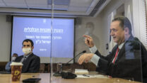ישראל כ״ץ ושאול מרידור (צילום: אוליביה פיטוסי/פלאש90)