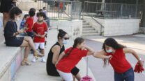 תלמידים ביום הראשון ללימודים. 1 בספטמבר (צילום: יוסי זמיר/פלאש90)