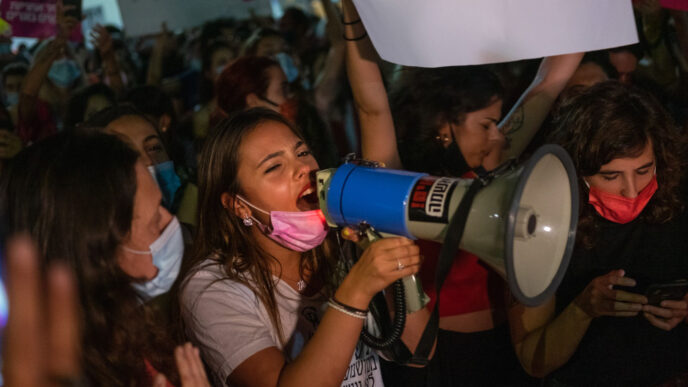 Demonstration in Tel Aviv in protest of the gang rape case in Eilat. "Those who committed these acts chose to ignore and close off their hearts" (Photo: Tamar Shemesh)