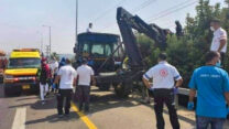 אתר התאונה בערערה (צילום: דוברות מד"א)