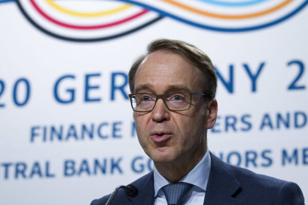 ינס וידמן, נגיד הבנק המרכזי של גרמניה. (צילום: AP Photo/Jose Luis Magana)