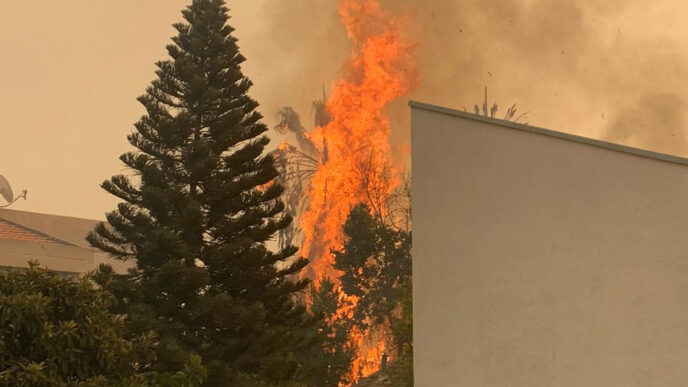 שריפת חורש בנוף הגליל. (צילום: דוברות המשטרה)