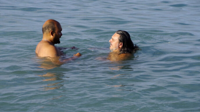 Carlo Bloch, in a ritual bath (Mikveh) in the Mediterranean Sea (Photo: courtesy of the subject)