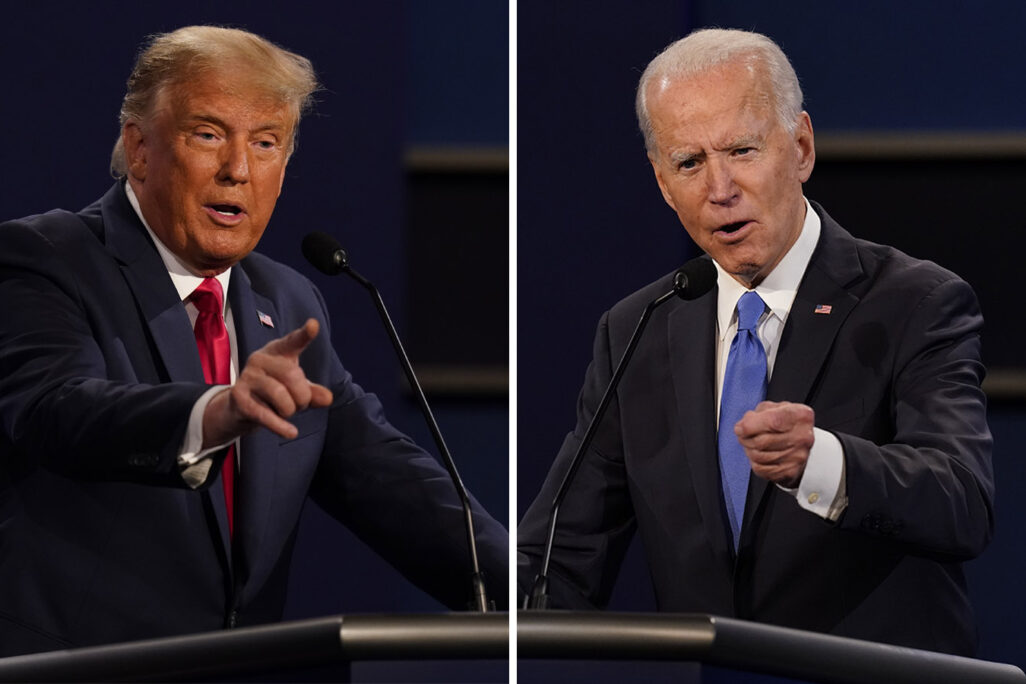 העימות השני בין טראמפ לביידן  (צילום: AP Photo/Patrick Semansky)