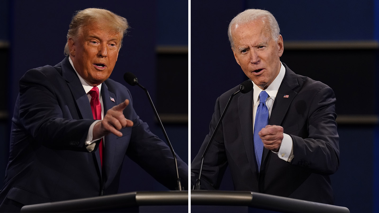 העימות השני בין טראמפ לביידן. (צילום: AP Photo/Patrick Semansky)