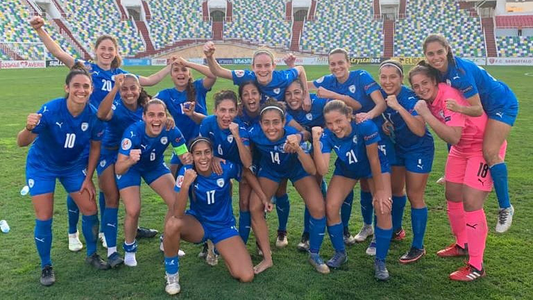 נבחרת הנשים של ישראל בכדורגל מול גאורגיה (צילום: ההתאחדות לכדורגל בישראל)