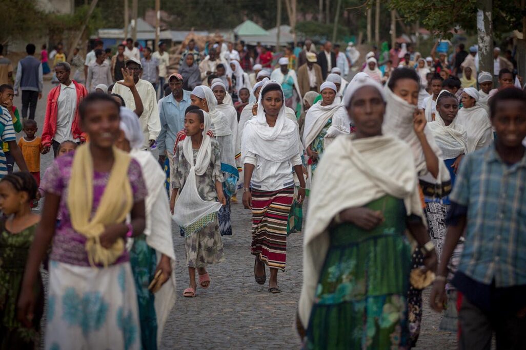 יהודים במחנה מעבר בגונדר, אתיופיה (צילום: מרים אלסטר/פלאש90)